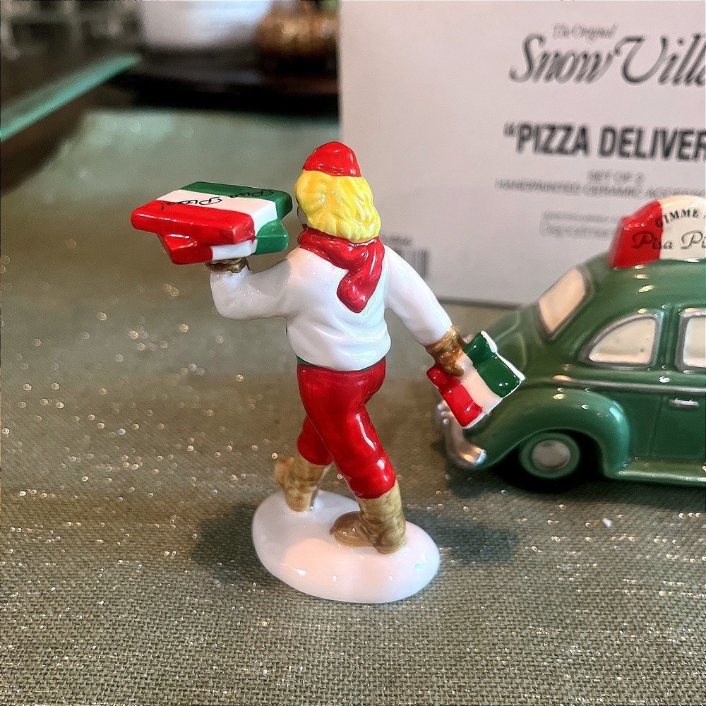 Dept 56 The Original Snow Village "Pizza Delivery" #54866-Excellent! - Picture 4 of 12